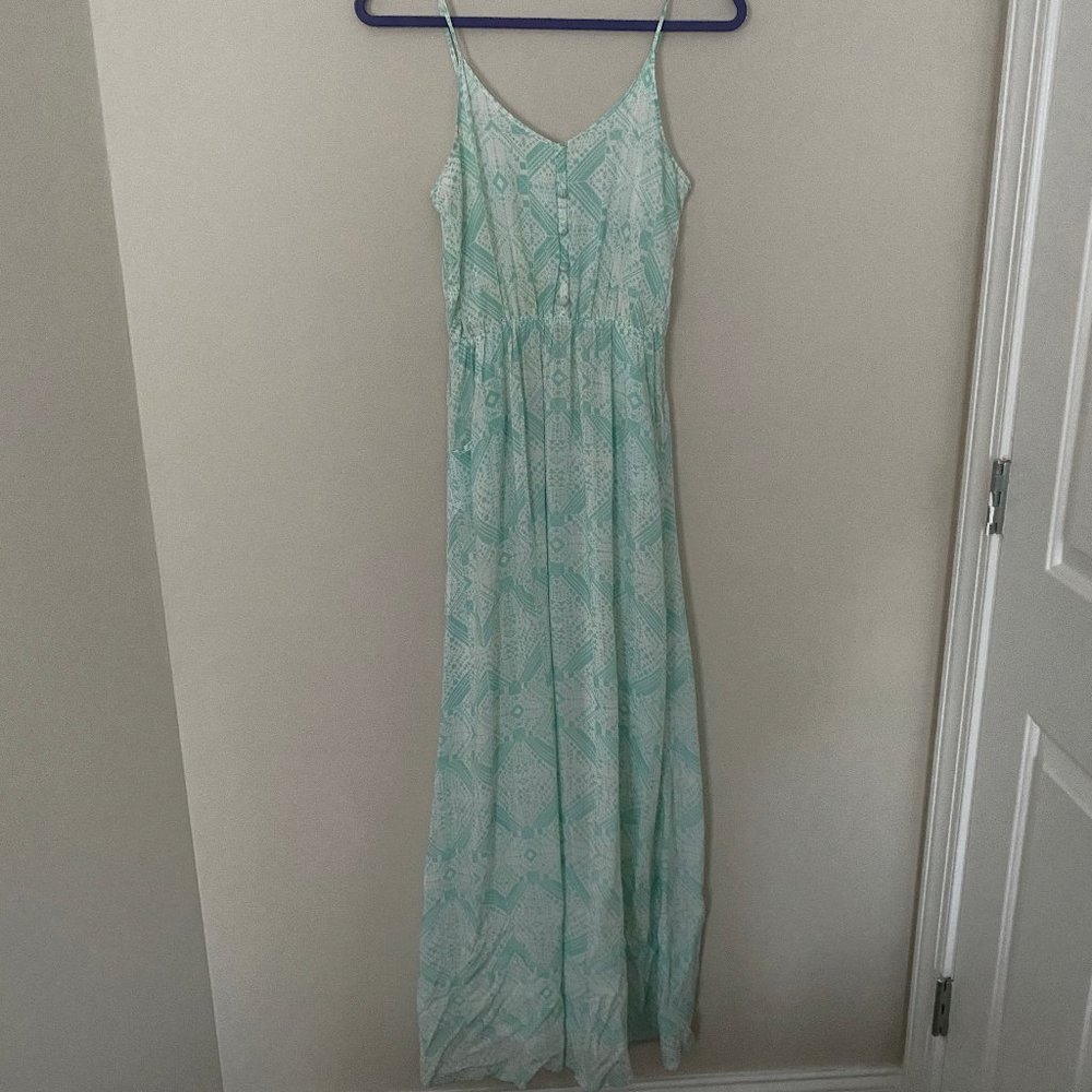 mint patterned maxi dress